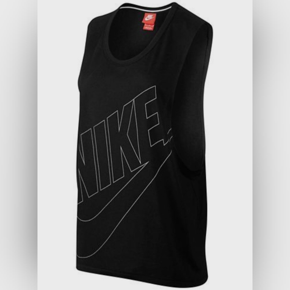 Nike Muscle Tank Top Womens Small Black Spellout Logo 644712-010